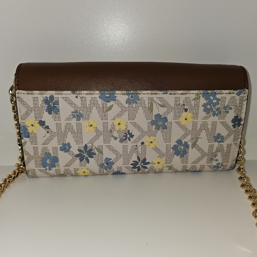 Michael Kors Brown and Floral Crossbody Bag EUC - Picture 5 of 8